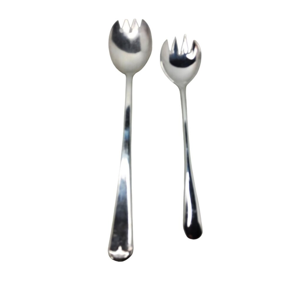 Vintage Sheffield England Silver Plated Salad Fork & Spoon Set
